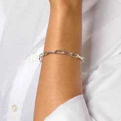 Sale Boyfriend Paperclip Chain Bracelet in Silver Gifts For Him | Best Friend Gifts