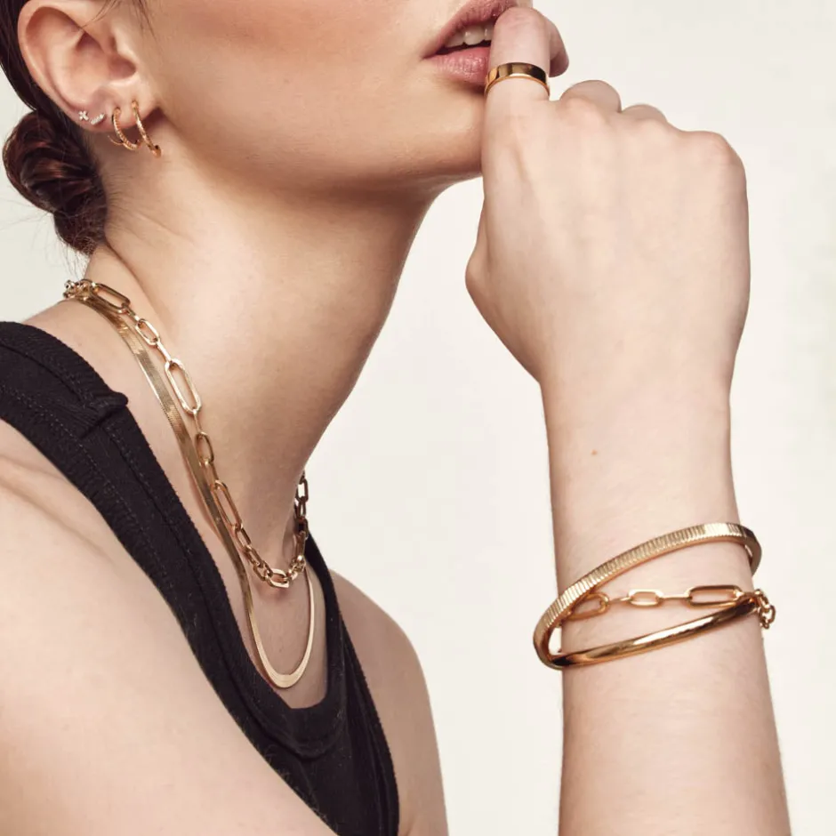 Sale Boyfriend Paperclip Chain Bracelet in Gold Gifts For Him | Best Friend Gifts