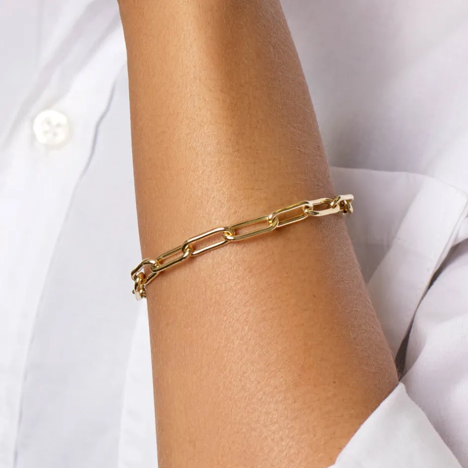 Sale Boyfriend Paperclip Chain Bracelet in Gold Gifts For Him | Best Friend Gifts