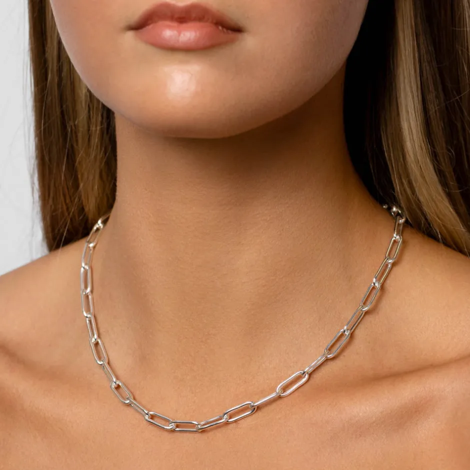 Hot Boyfriend Paperclip Chain Necklace in Silver Gifts For Him | Best Friend Gifts