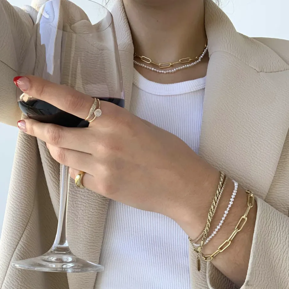 Sale Boyfriend Paperclip Chain Bracelet in Gold Gifts For Him | Best Friend Gifts