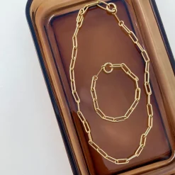 Sale Boyfriend Paperclip Chain Bracelet in Gold Gifts For Him | Best Friend Gifts
