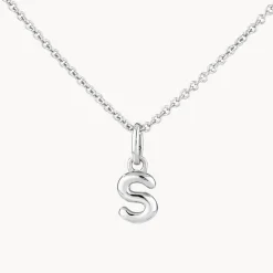 Fashion Bubble Letter Necklace in Silver Best Selling Gifts | Letter Jewellery