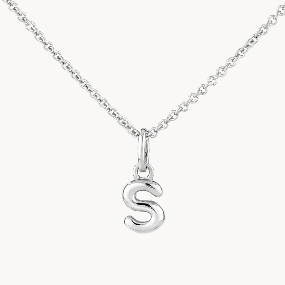 Fashion Bubble Letter Necklace in Silver Best Selling Gifts | Letter Jewellery