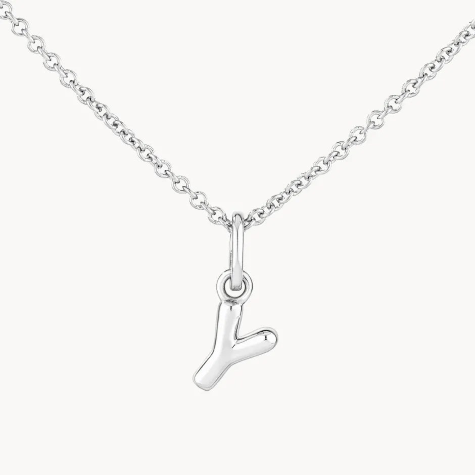 Fashion Bubble Letter Necklace in Silver Best Selling Gifts | Letter Jewellery