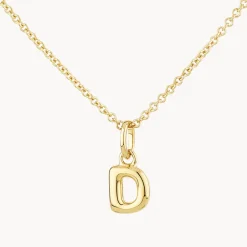 Outlet Bubble Letter Necklace in Gold Best Selling Gifts | Letter Jewellery