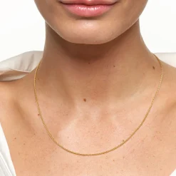 Hot Cable Knit Chain Necklace in Gold Gifts For Him | 18k Fine Gold Plated