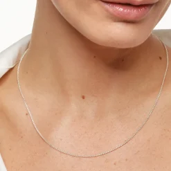 Sale Cable Knit Chain Necklace in Silver Gifts For Him | Family Gifts
