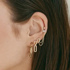 Best Chain Link Hoops in Gold 18k Fine Gold Plated | Earrings