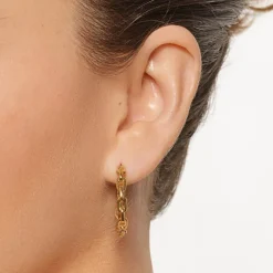 Best Chain Link Hoops in Gold 18k Fine Gold Plated | Earrings