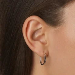 Hot Charm Hoop Earrings in Silver Gifts For Her | 925 Sterling Silver