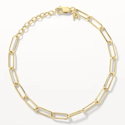 Discount Charm Paperclip Chain Bracelet in Gold 18k Fine Gold Plated | Bracelets & Bangles