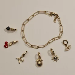 Discount Charm Paperclip Chain Bracelet in Gold 18k Fine Gold Plated | Bracelets & Bangles