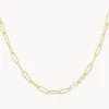 Sale Charm Paperclip Chain Necklace in Gold 18k Fine Gold Plated | Necklaces & Pendants