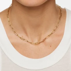 Sale Charm Paperclip Chain Necklace in Gold 18k Fine Gold Plated | Necklaces & Pendants