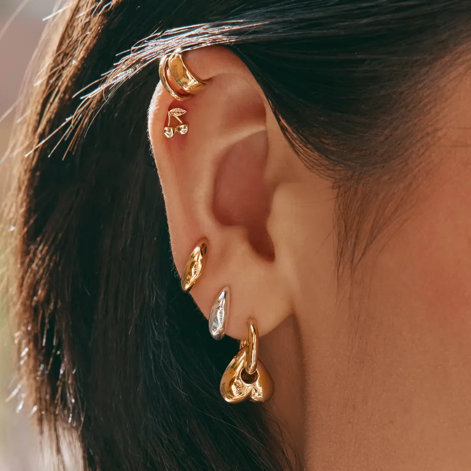 Sale Cherry Helix Single Stud in 10k Gold Earrings | Studs