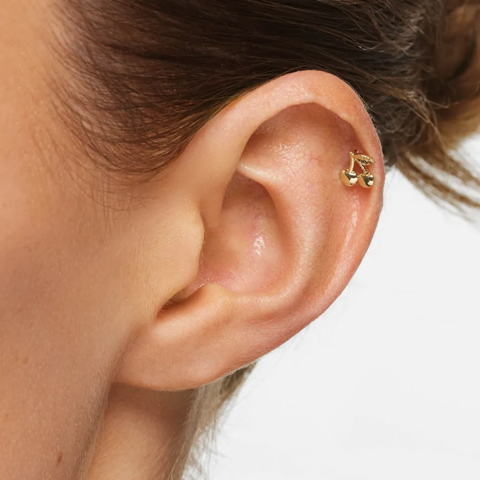 Sale Cherry Helix Single Stud in 10k Gold Earrings | Studs