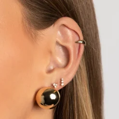 Hot Chunky Ball Huggie Earrings in Gold Bridal Gifts | 18k Fine Gold Plated