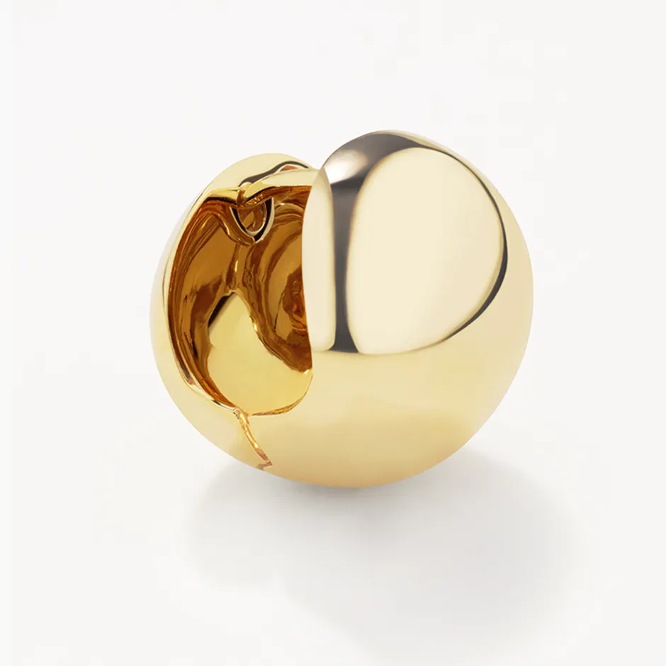 Hot Chunky Ball Huggie Earrings in Gold Bridal Gifts | 18k Fine Gold Plated