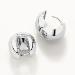 New Chunky Ball Huggie Earrings in Silver Bridal Gifts | 925 Sterling Silver