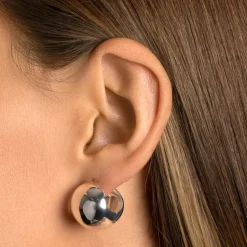 New Chunky Ball Huggie Earrings in Silver Bridal Gifts | 925 Sterling Silver