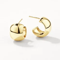 New Chunky Curve Hoops in Gold 18k Fine Gold Plated | Earrings