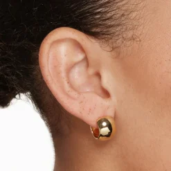 New Chunky Curve Hoops in Gold 18k Fine Gold Plated | Earrings