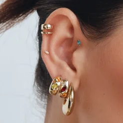 New Chunky Curve Hoops in Gold 18k Fine Gold Plated | Earrings