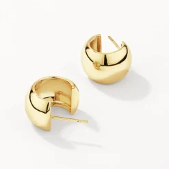 New Chunky Curve Hoops in Gold 18k Fine Gold Plated | Earrings