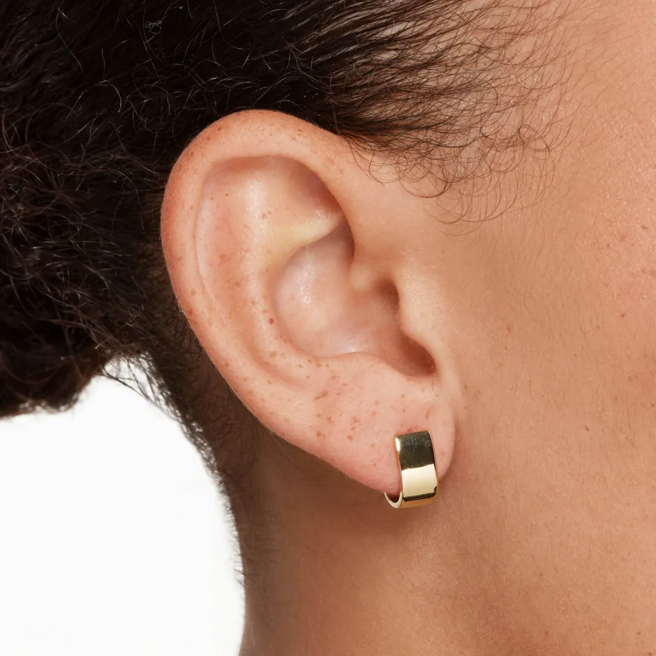 Discount Chunky U Shape Huggies in Gold 18k Fine Gold Plated | Earrings