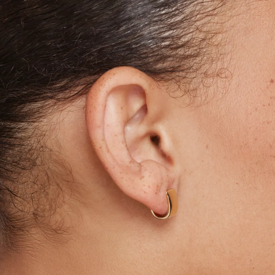 Discount Chunky U Shape Huggies in Gold 18k Fine Gold Plated | Earrings