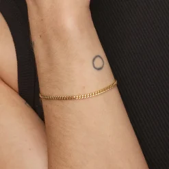 Hot Classic Curb Chain Bracelet in Gold 18k Fine Gold Plated | Bracelets & Bangles