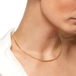 Sale Classic Curb Chain Necklace in Gold 18k Fine Gold Plated | Necklaces & Pendants