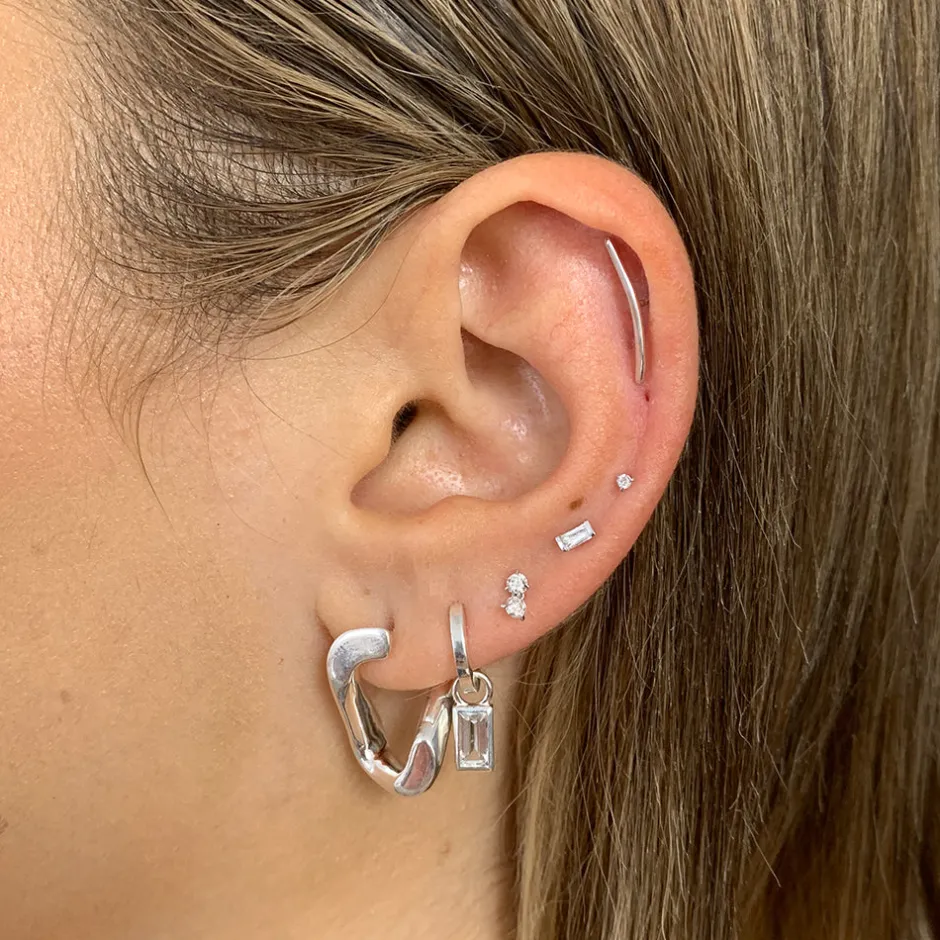 Hot Climber Helix Single Stud Earring in Silver 925 Sterling Silver | Earrings
