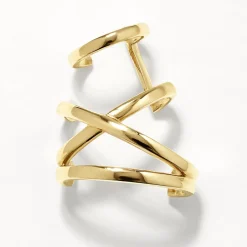 Online Criss Cross Single Ear Cuff in Gold 18k Fine Gold Plated | Earrings