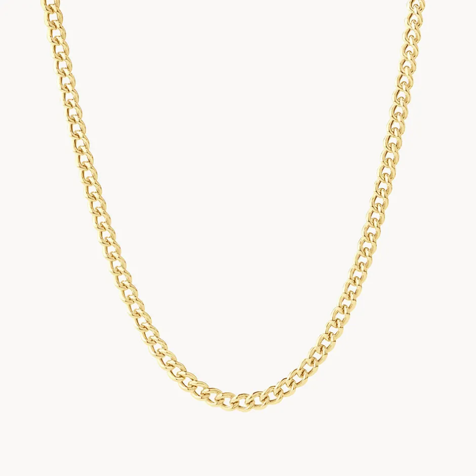Clearance Curb Chain Necklace in Gold Gifts For Him | 18k Fine Gold Plated
