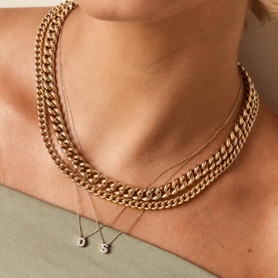 Clearance Curb Chain Necklace in Gold Gifts For Him | 18k Fine Gold Plated