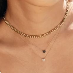 Clearance Curb Chain Necklace in Gold Gifts For Him | 18k Fine Gold Plated