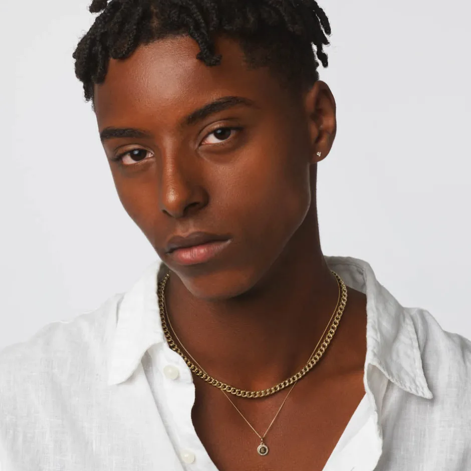 Clearance Curb Chain Necklace in Gold Gifts For Him | 18k Fine Gold Plated