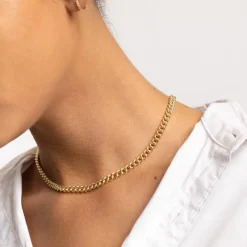 Clearance Curb Chain Necklace in Gold Gifts For Him | 18k Fine Gold Plated