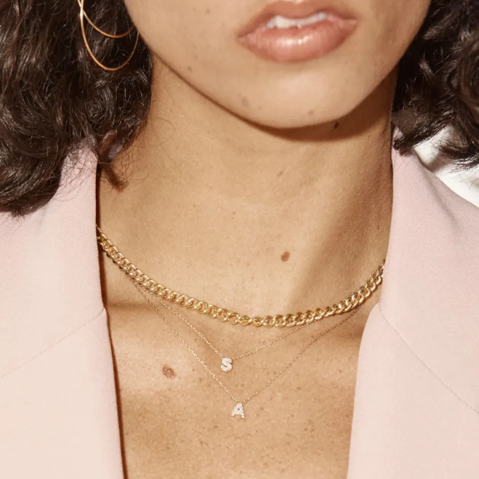 Clearance Curb Chain Necklace in Gold Gifts For Him | 18k Fine Gold Plated