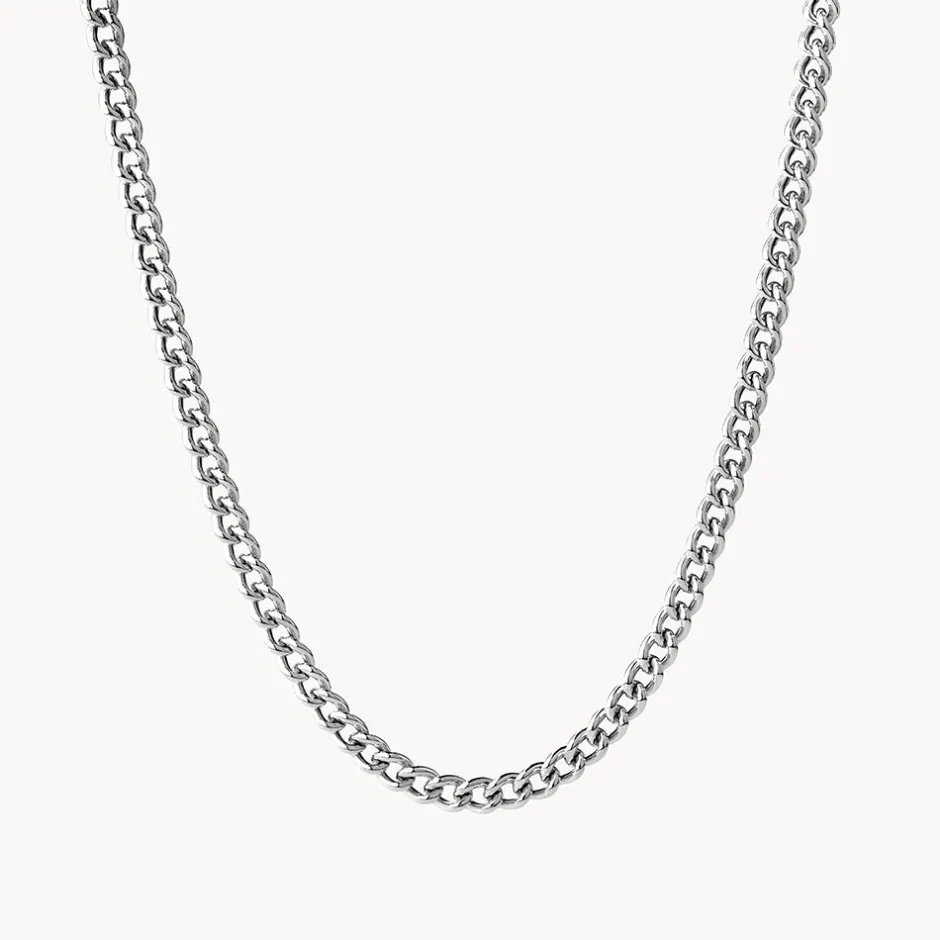New Curb Chain Necklace in Silver Gifts For Him | 925 Sterling Silver