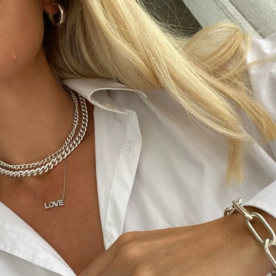 New Curb Chain Necklace in Silver Gifts For Him | 925 Sterling Silver