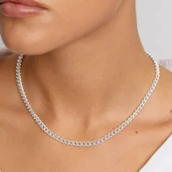 New Curb Chain Necklace in Silver Gifts For Him | 925 Sterling Silver