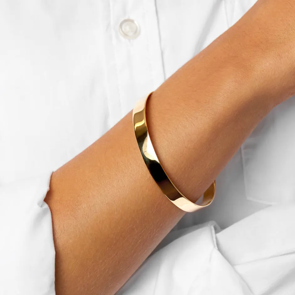 Fashion Curve Bangle in Gold 18k Fine Gold Plated | Bracelets & Bangles
