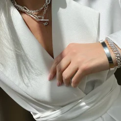 Online Curve Bangle in Silver 925 Sterling Silver | Bracelets & Bangles
