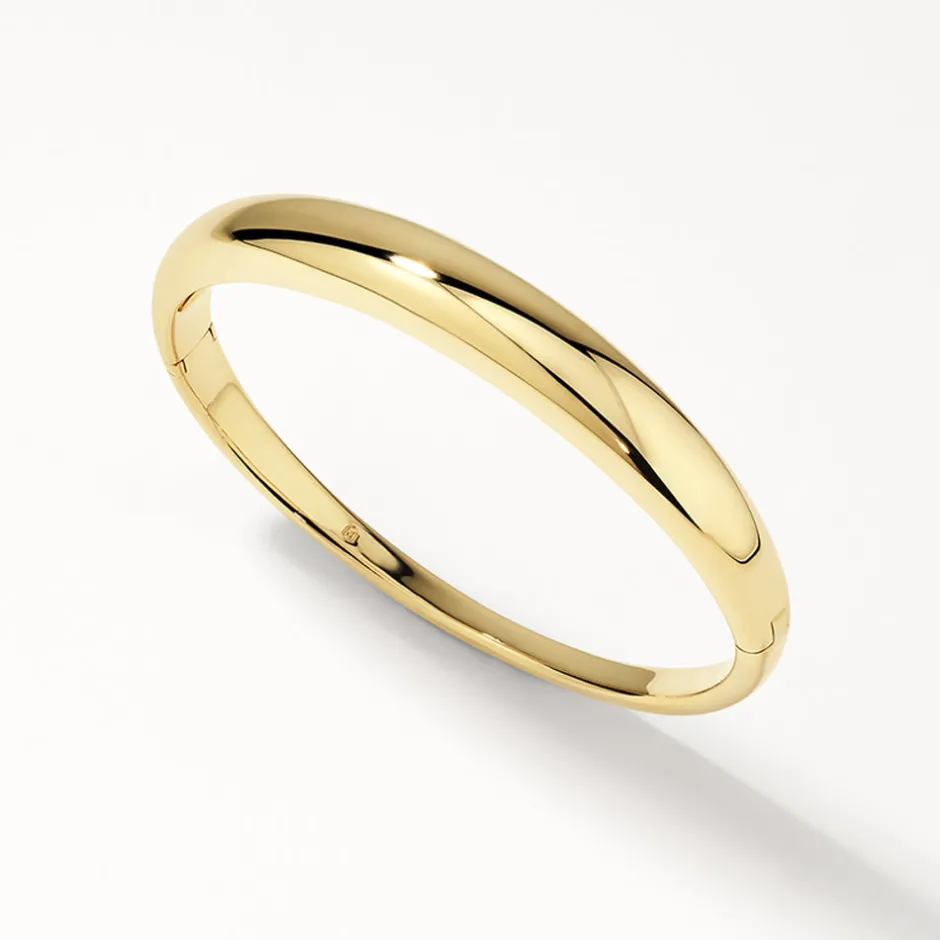 Sale Curve Dome Bangle in Gold 18k Fine Gold Plated | Bracelets & Bangles