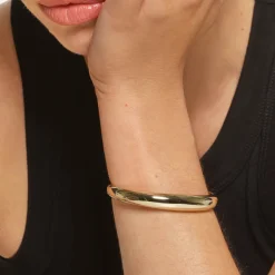 Sale Curve Dome Bangle in Gold 18k Fine Gold Plated | Bracelets & Bangles