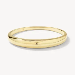 Sale Curve Dome Bangle in Gold 18k Fine Gold Plated | Bracelets & Bangles