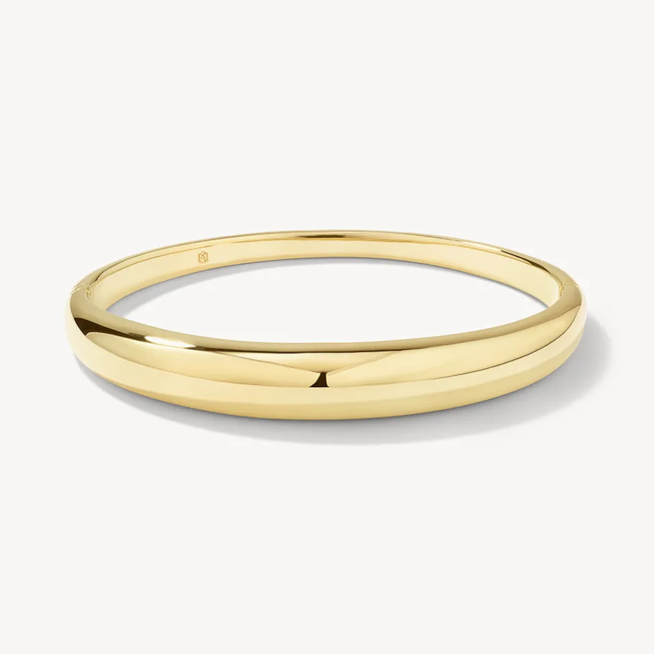 Sale Curve Dome Bangle in Gold 18k Fine Gold Plated | Bracelets & Bangles